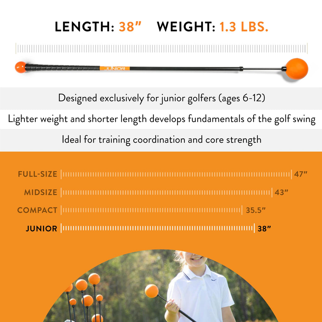 Orange Whip Golf Swing Trainer Aid Patented & Made in USA for Improved Rhythm, Flexibility, Balance, Tempo, and Strength *American Made*