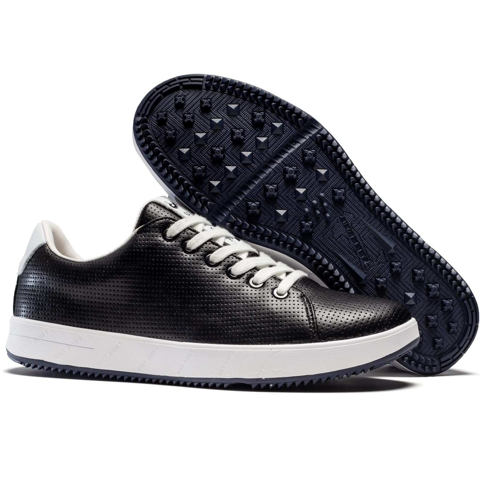 Men's Golf Shoes Professional Spikeless Leather Sneakers Non Slip Low Top Lightweight Comfort Travel Walking Shoes