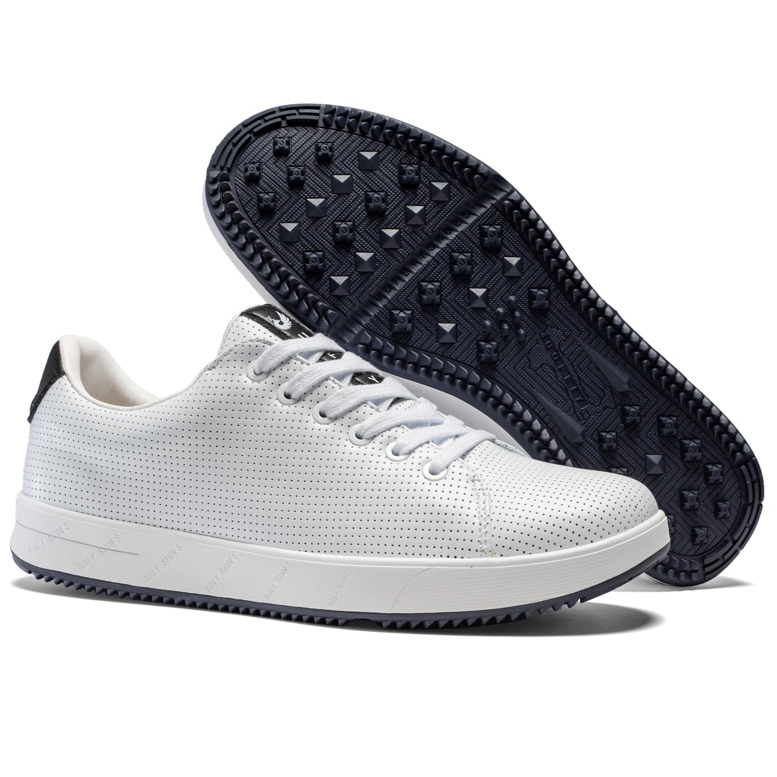 Men's Golf Shoes Professional Spikeless Leather Sneakers Non Slip Low Top Lightweight Comfort Travel Walking Shoes