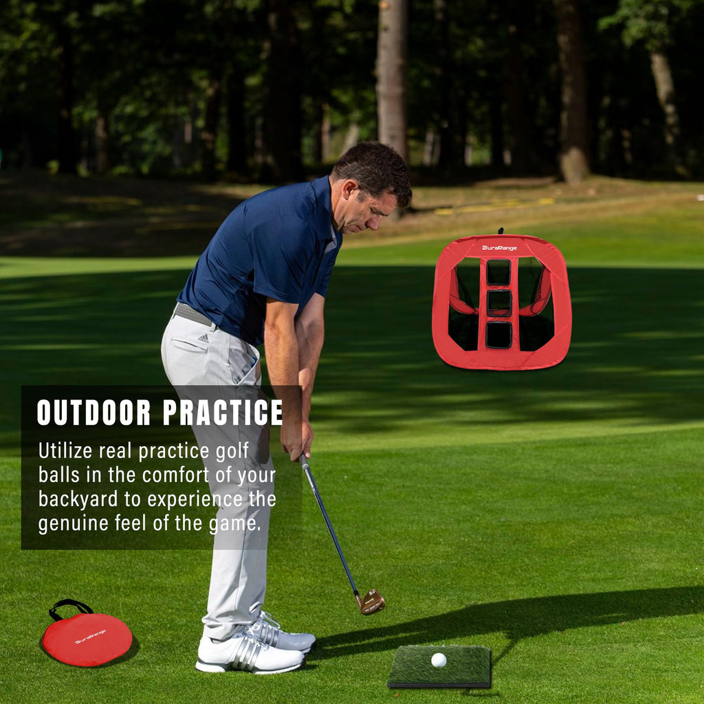 Pop-Up Golf Chipping Net - Ultimate Target Training Chip Aids for Precision & Distance, Outdoor | Indoor Practice, Golfer Gift