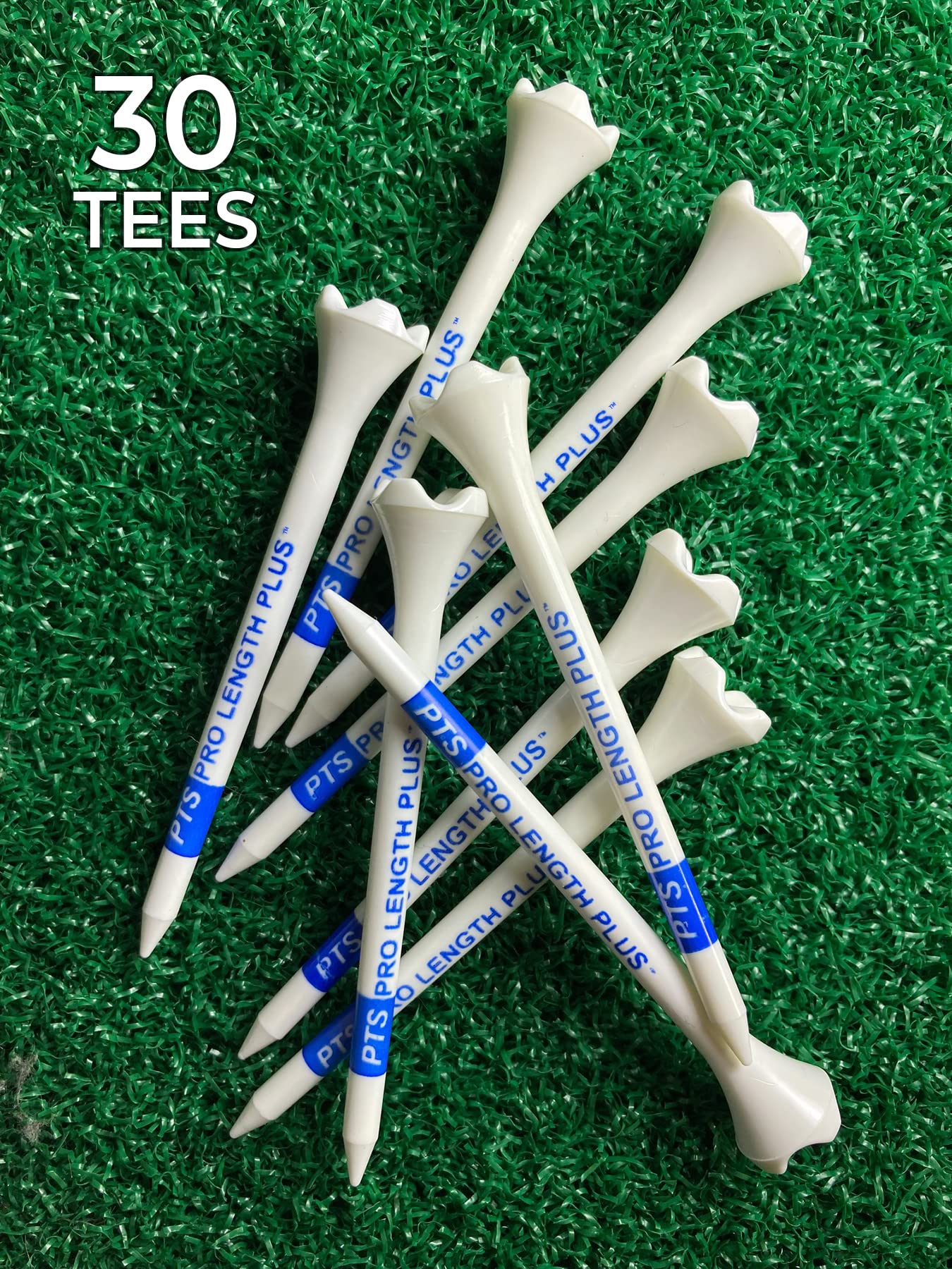 PrideSports PTS Plastic Golf Tees | 30 Count, 1-1/2 Inch | #1 Plastic Tee on Tour | Best for Irons, Hybrids, and Woods