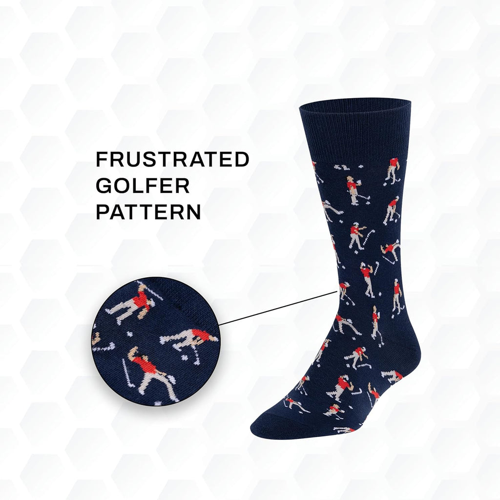 Shanker Golf Socks - Funny Angry Golfer Socks - Funny Golf Gift for Men - 1 Pair per Pack - Size 10-13