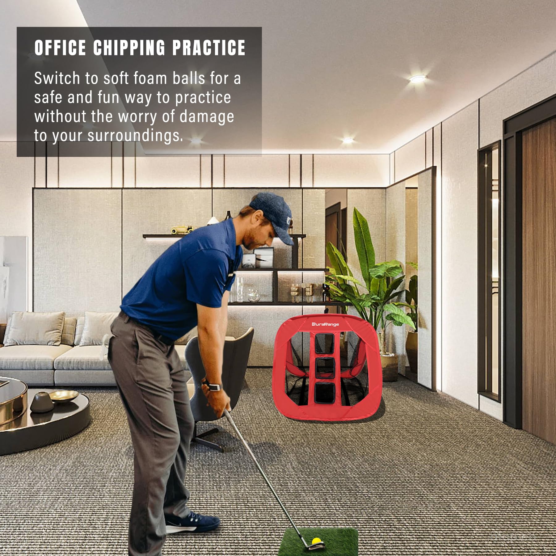 Pop-Up Golf Chipping Net - Ultimate Target Training Chip Aids for Precision & Distance, Outdoor | Indoor Practice, Golfer Gift