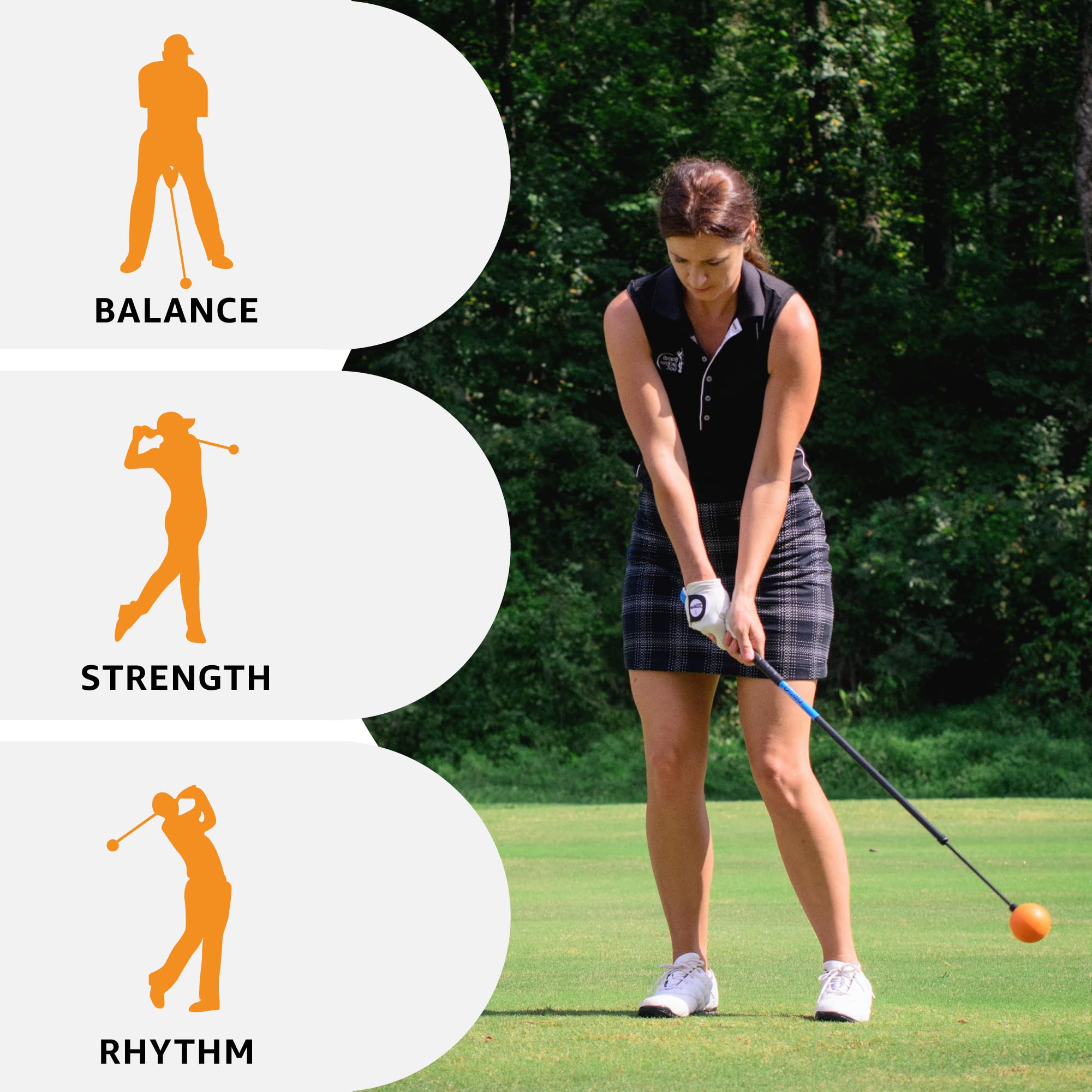Orange Whip Golf Swing Trainer Aid Patented & Made in USA for Improved Rhythm, Flexibility, Balance, Tempo, and Strength *American Made*