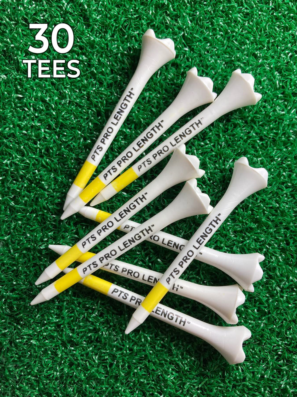 PrideSports PTS Plastic Golf Tees | 30 Count, 1-1/2 Inch | #1 Plastic Tee on Tour | Best for Irons, Hybrids, and Woods