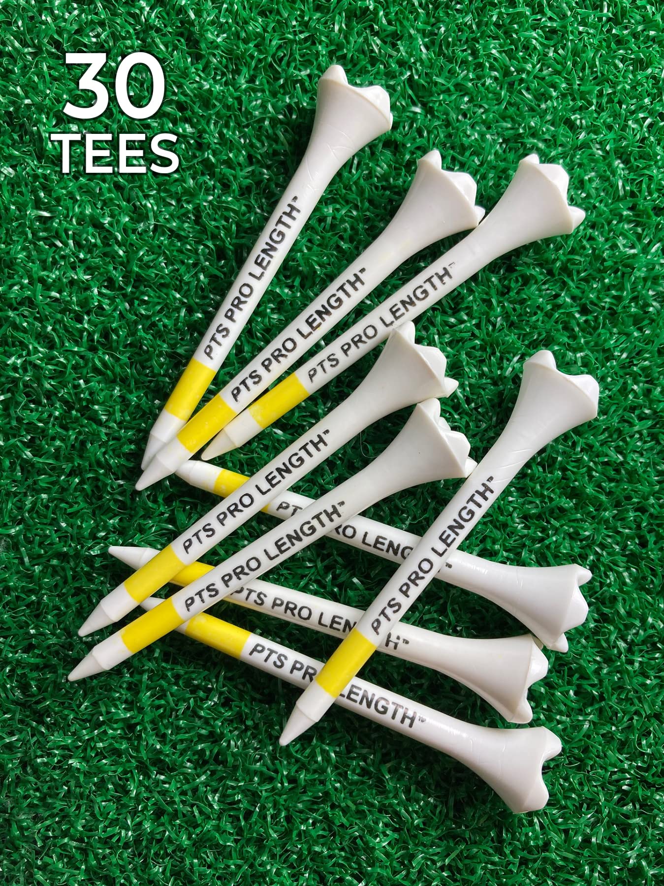 PrideSports PTS Plastic Golf Tees | 30 Count, 1-1/2 Inch | #1 Plastic Tee on Tour | Best for Irons, Hybrids, and Woods