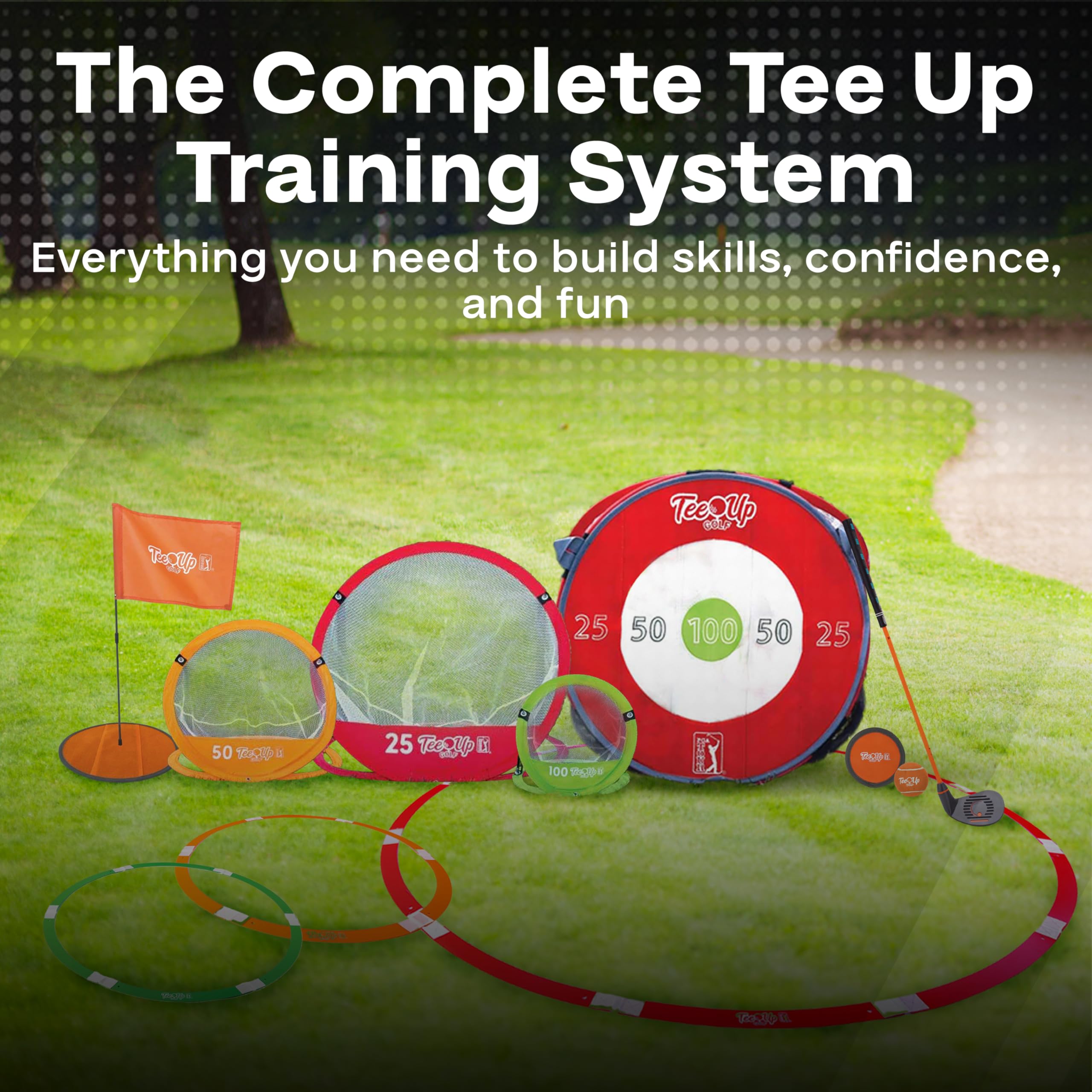 PGA Tour Golf Practice Aids by Golfgen: Premium Chipping Nets, Putting Rings, & Targets, Indoor & Outdoor Training, Improve Accuracy & Control, Master Putting and Chipping, Portable for On The Go