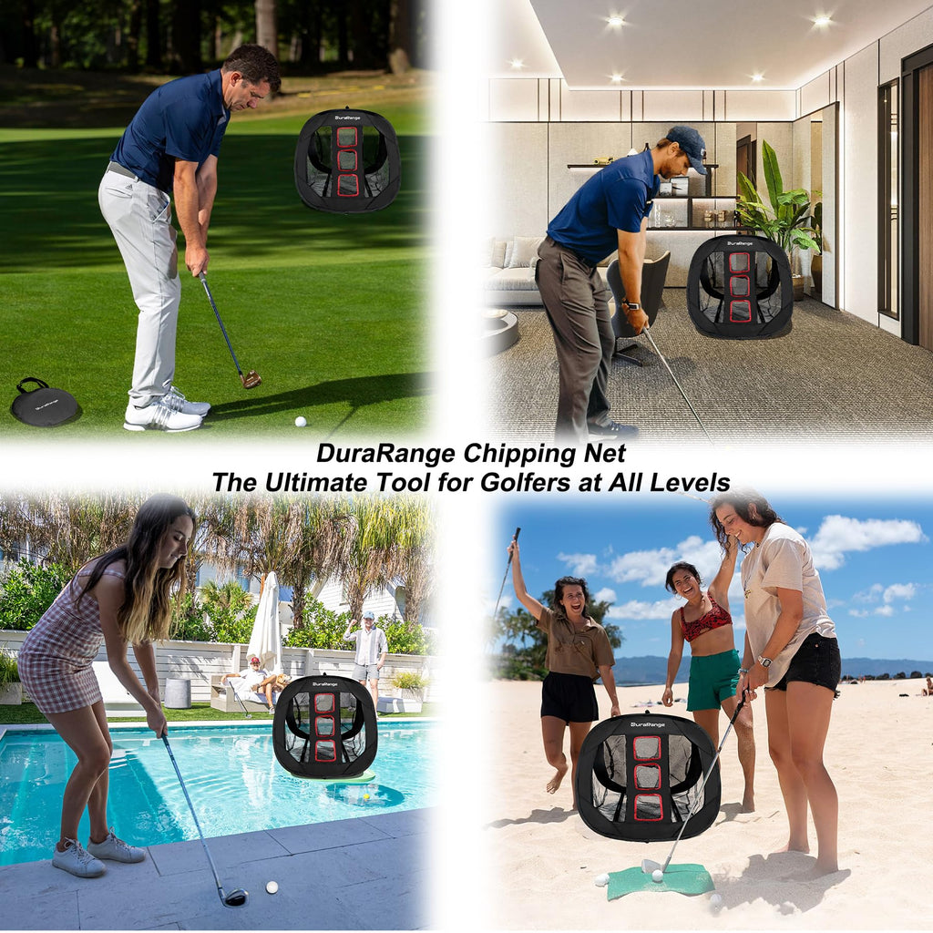 Pop-Up Golf Chipping Net - Ultimate Target Training Chip Aids for Precision & Distance, Outdoor | Indoor Practice, Golfer Gift