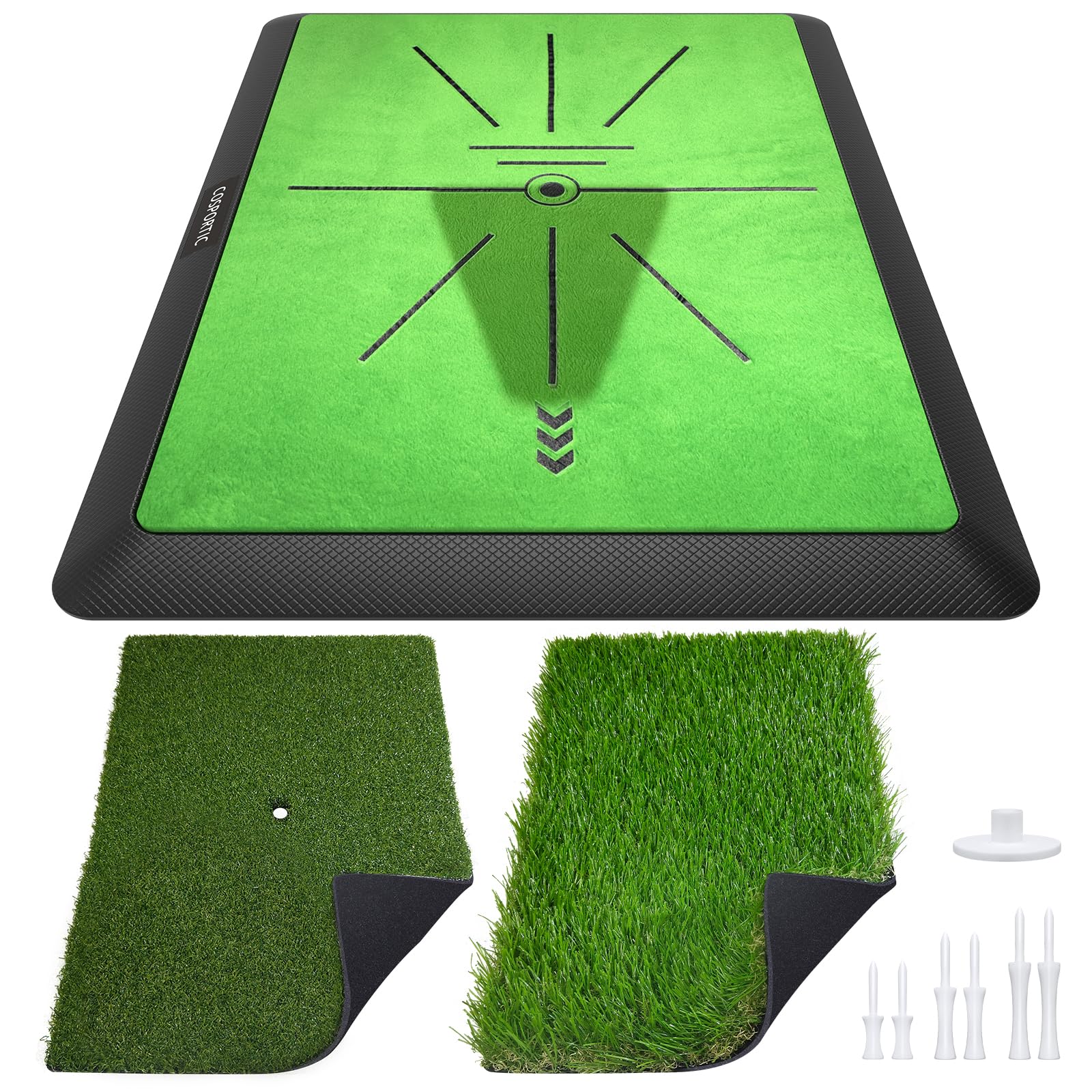 Golf Hitting Mat, Golf Training Mat for Swing Path Feedback Detection Batting,Extra Replaceable Golf Practice Mat 16"x12", Golf Gifts for Men Women for Home Indoor Outdoor