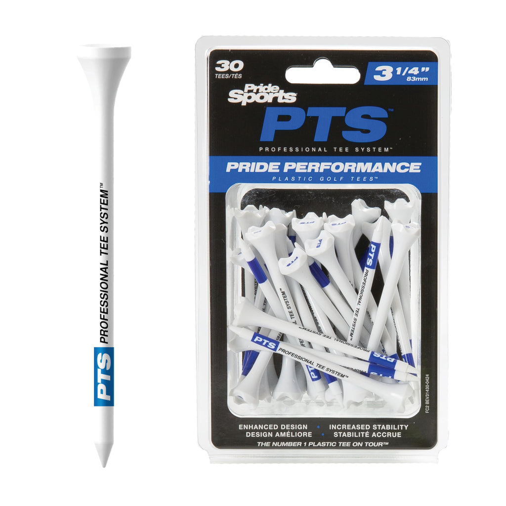 PrideSports PTS Plastic Golf Tees | 30 Count, 1-1/2 Inch | #1 Plastic Tee on Tour | Best for Irons, Hybrids, and Woods