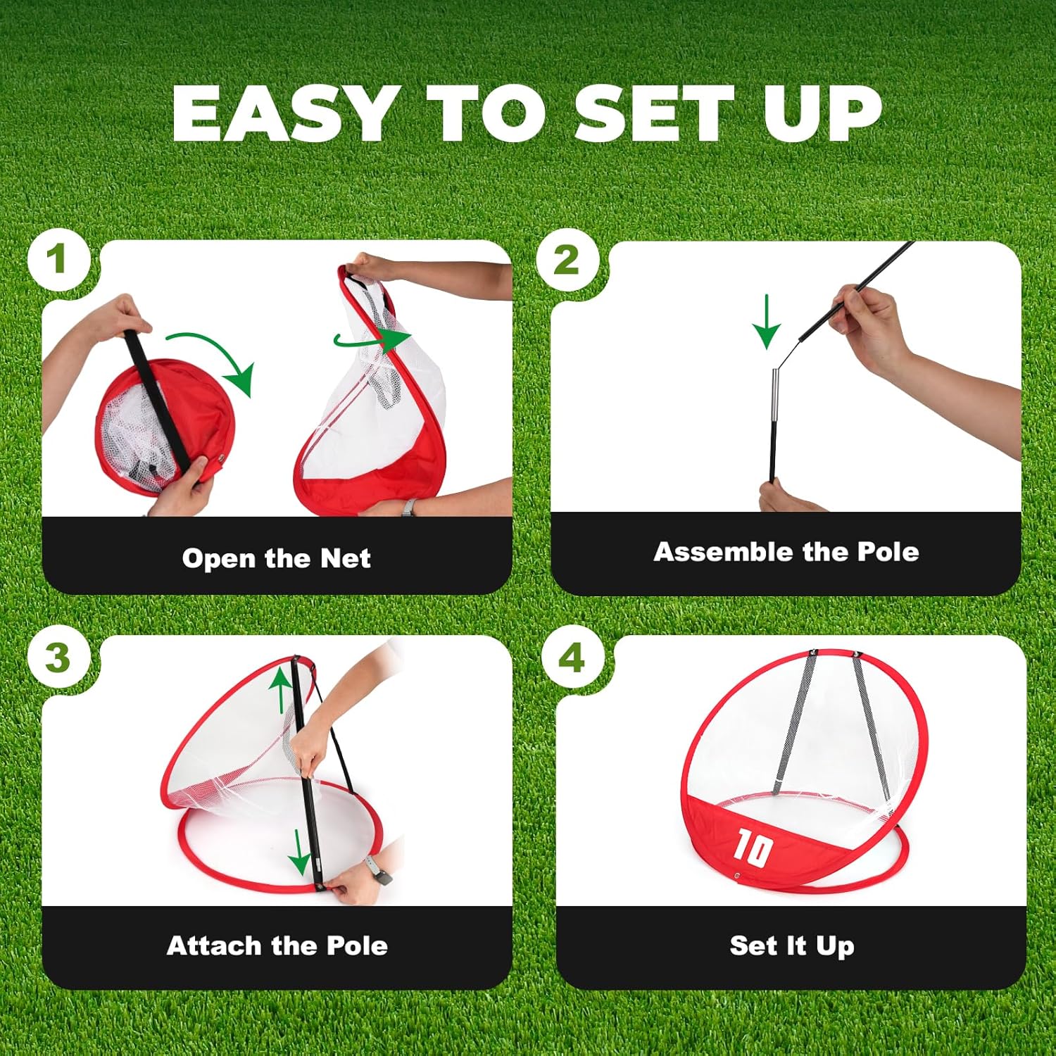 Golf Chipping Net, Golf Chipping Game, 3Pcs Pop-Up Golf Practice Net Backyard with 3 Targets, 15 Balls, 1 Hitting Mat, 1 Storage Bag, Indoor Outdoor Game Gift(Golf Clubs not Included)
