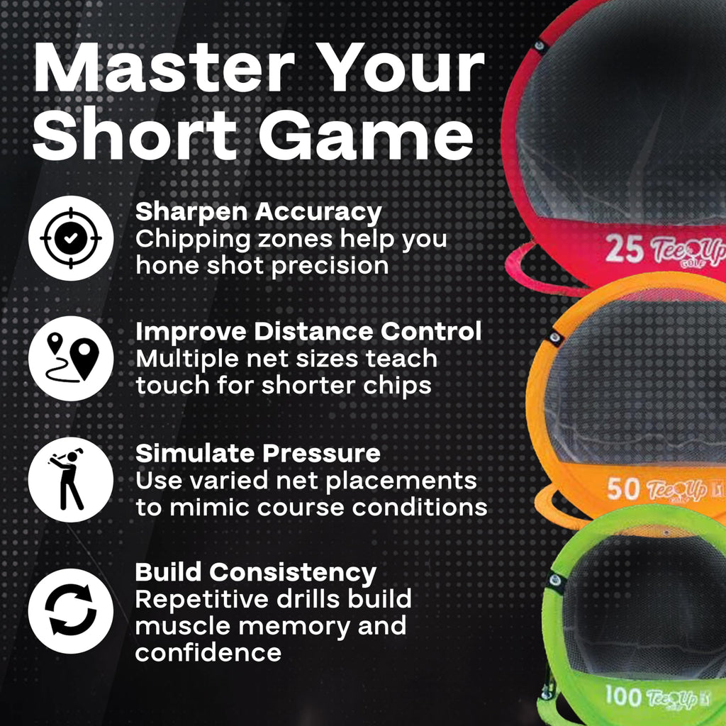 PGA Tour Golf Practice Aids by Golfgen: Premium Chipping Nets, Putting Rings, & Targets, Indoor & Outdoor Training, Improve Accuracy & Control, Master Putting and Chipping, Portable for On The Go