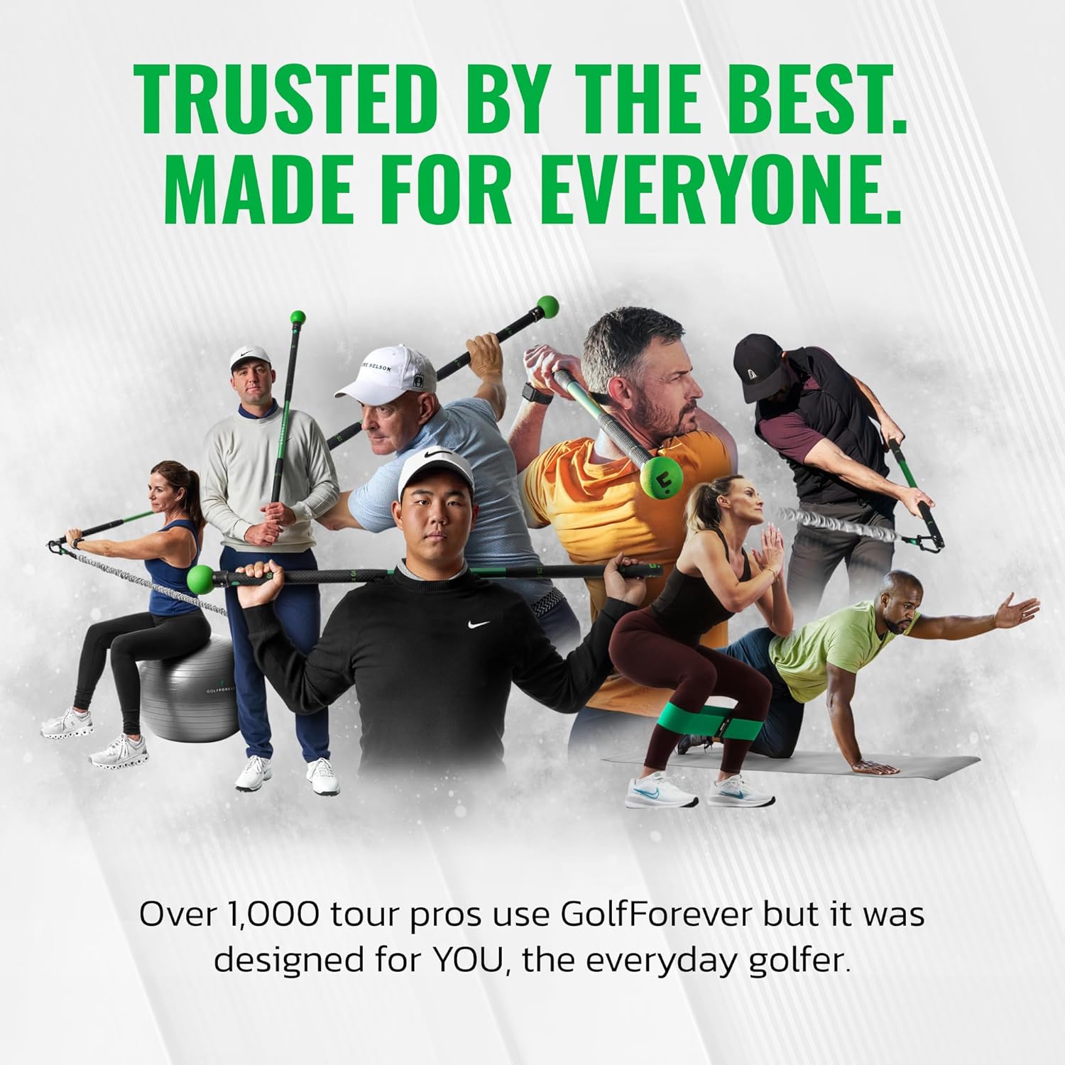 GolfForever Swing Trainer + 3-Month App Membership – Golf Exercise & Pain Relief Video Routines – Improve Flexibility, Gain Distance, Build Strength & Reduce Golf-Related Pain