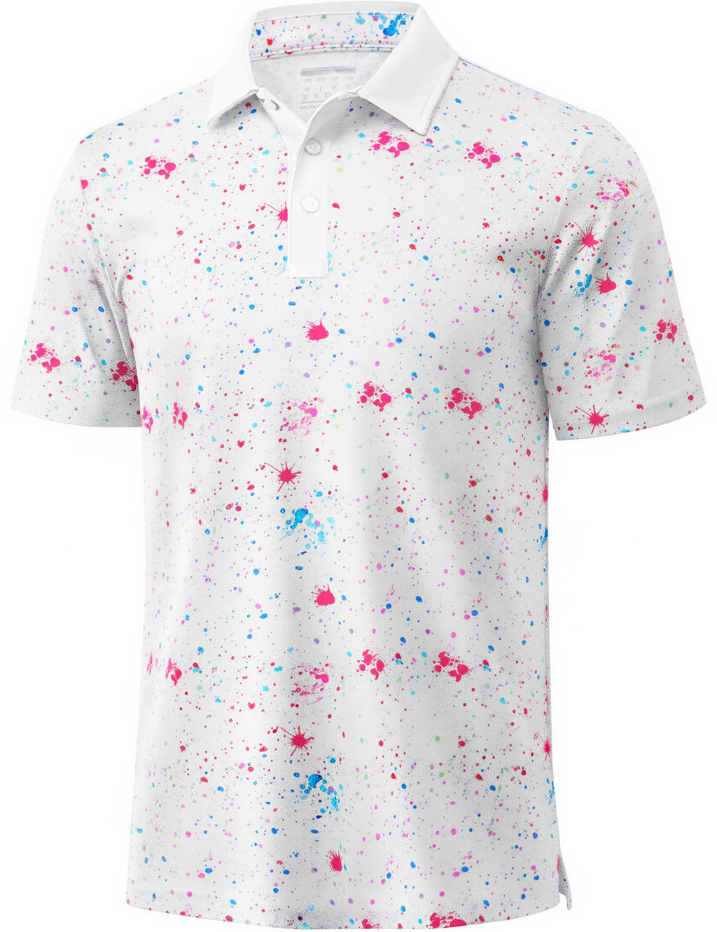 MAGCOMSEN Mens Golf Shirt Short Sleeve Dry Fit Moisture Wicking Golf Polos Casual Performance Print Collared Shirt Men