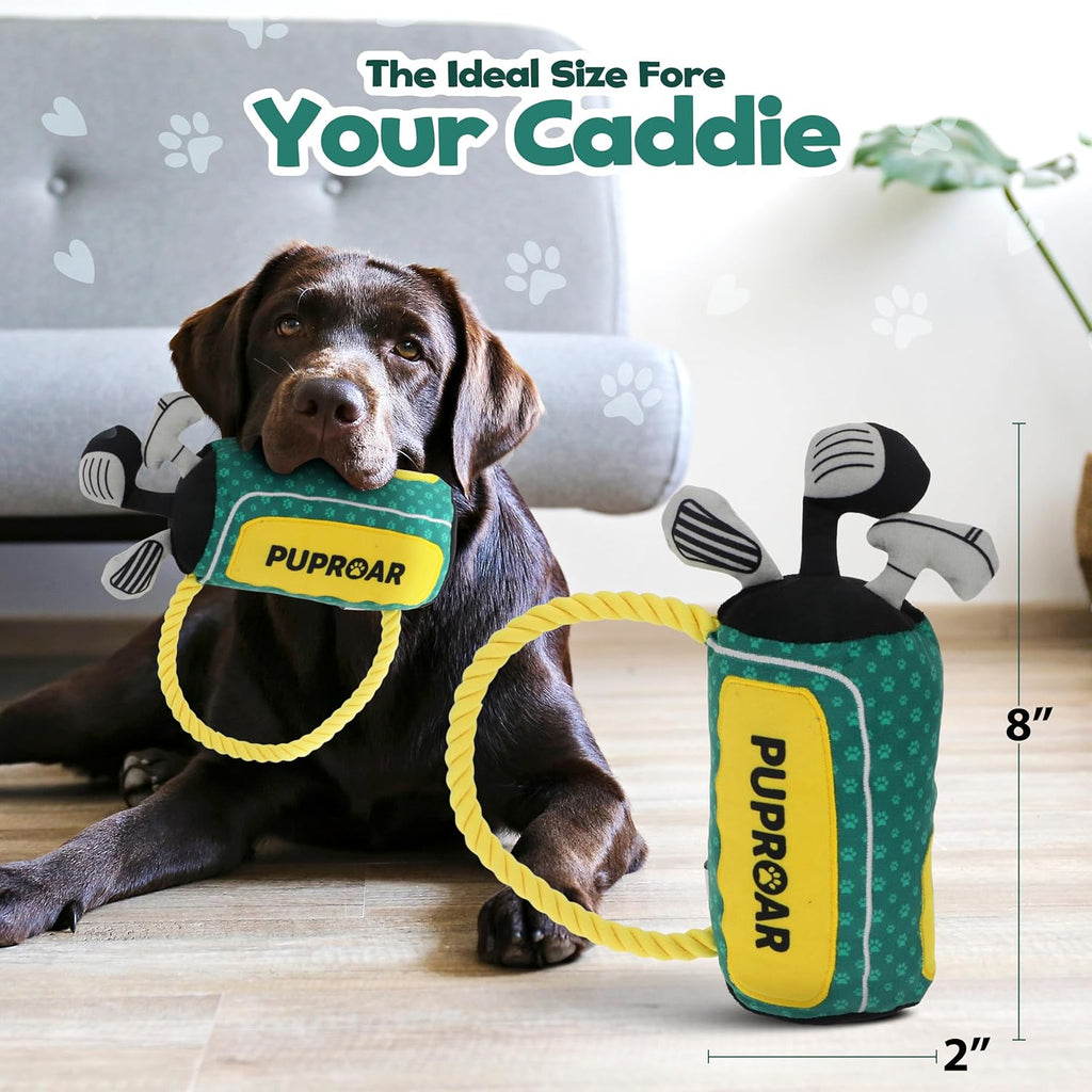 Golf Dog Toy – Funny Dog Christmas & Birthday Gift with Squeaker Rope & Crinkle, Fun & Interactive Puppy Present & Stocking Stuffer