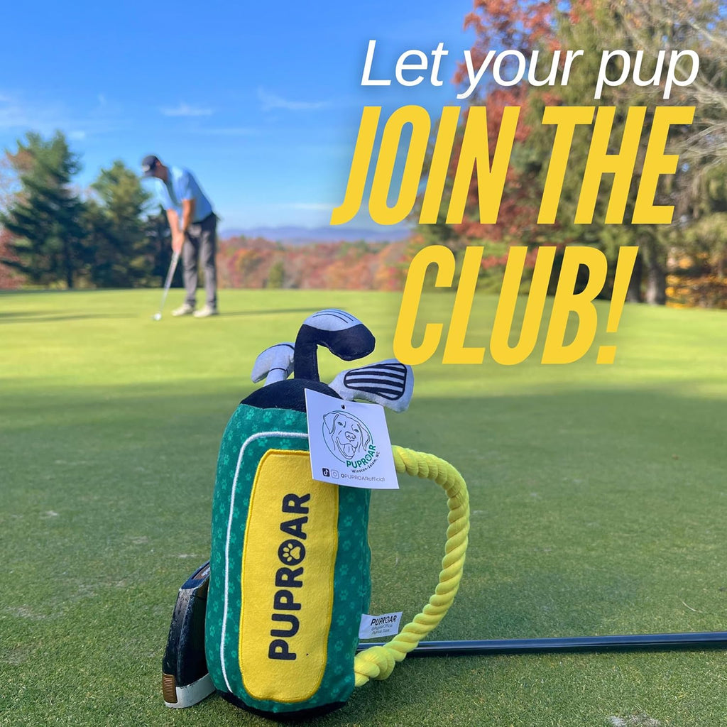 Golf Dog Toy – Funny Dog Christmas & Birthday Gift with Squeaker Rope & Crinkle, Fun & Interactive Puppy Present & Stocking Stuffer