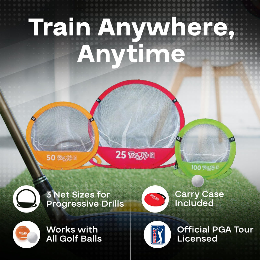 PGA Tour Golf Practice Aids by Golfgen: Premium Chipping Nets, Putting Rings, & Targets, Indoor & Outdoor Training, Improve Accuracy & Control, Master Putting and Chipping, Portable for On The Go