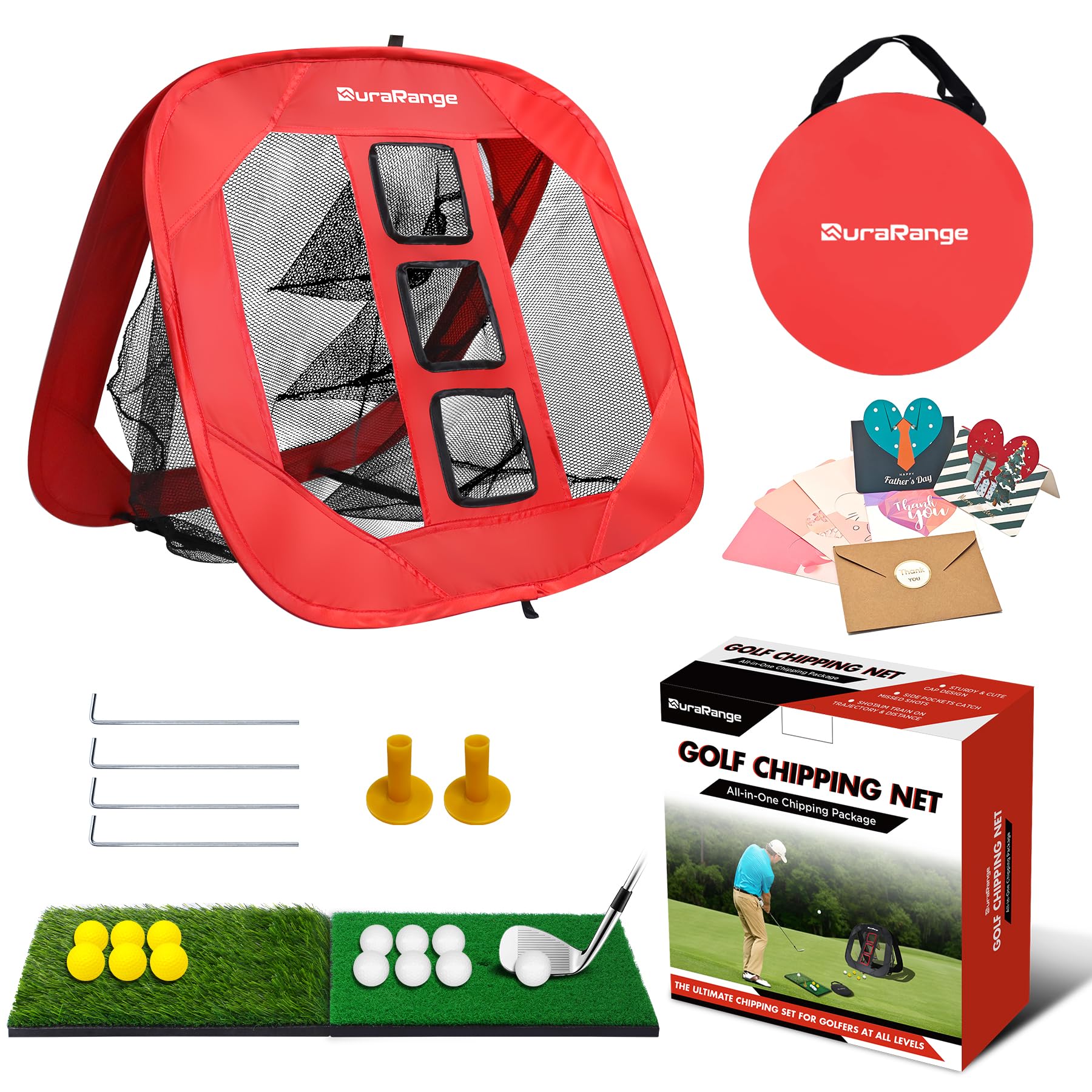 Pop-Up Golf Chipping Net - Ultimate Target Training Chip Aids for Precision & Distance, Outdoor | Indoor Practice, Golfer Gift