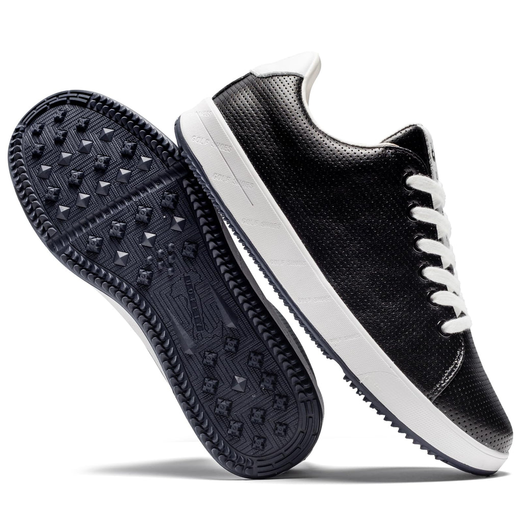 Men's Golf Shoes Professional Spikeless Leather Sneakers Non Slip Low Top Lightweight Comfort Travel Walking Shoes