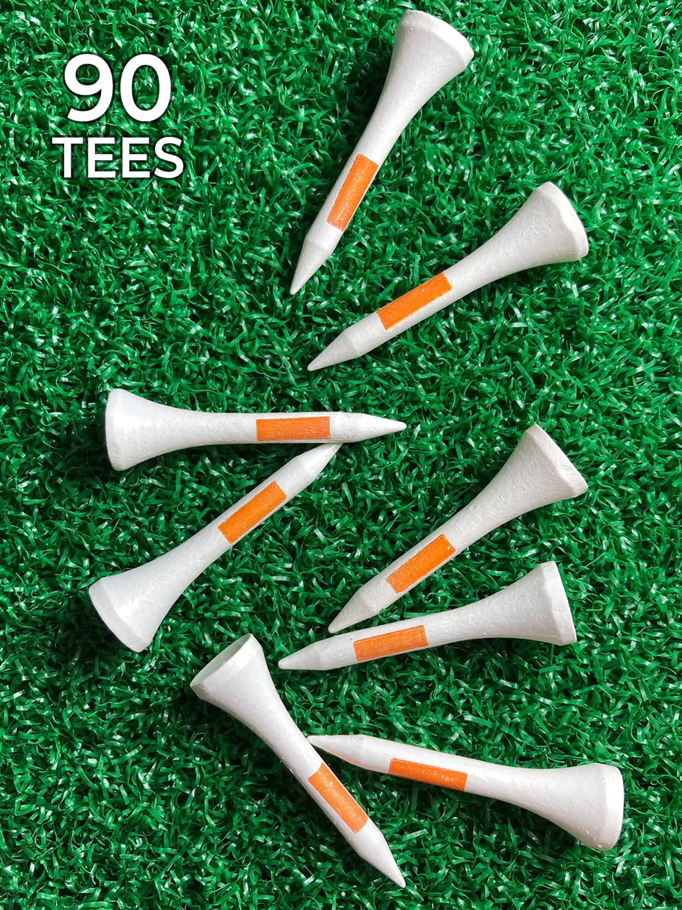 PrideSports PTS Wood Golf Tees | 100 Count, 2-3/4 Inch | #1 Wood Tee on Tour | Best for Drivers & Woods