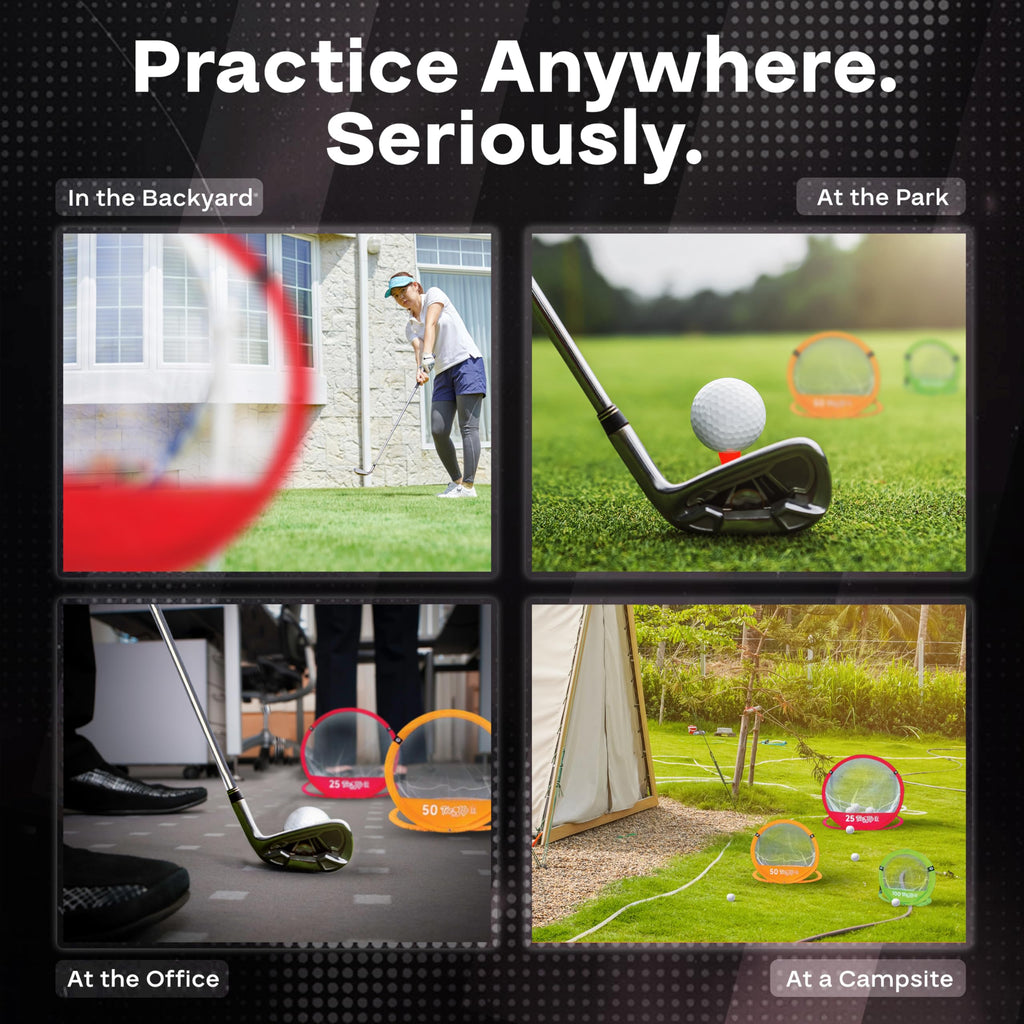 PGA Tour Golf Practice Aids by Golfgen: Premium Chipping Nets, Putting Rings, & Targets, Indoor & Outdoor Training, Improve Accuracy & Control, Master Putting and Chipping, Portable for On The Go