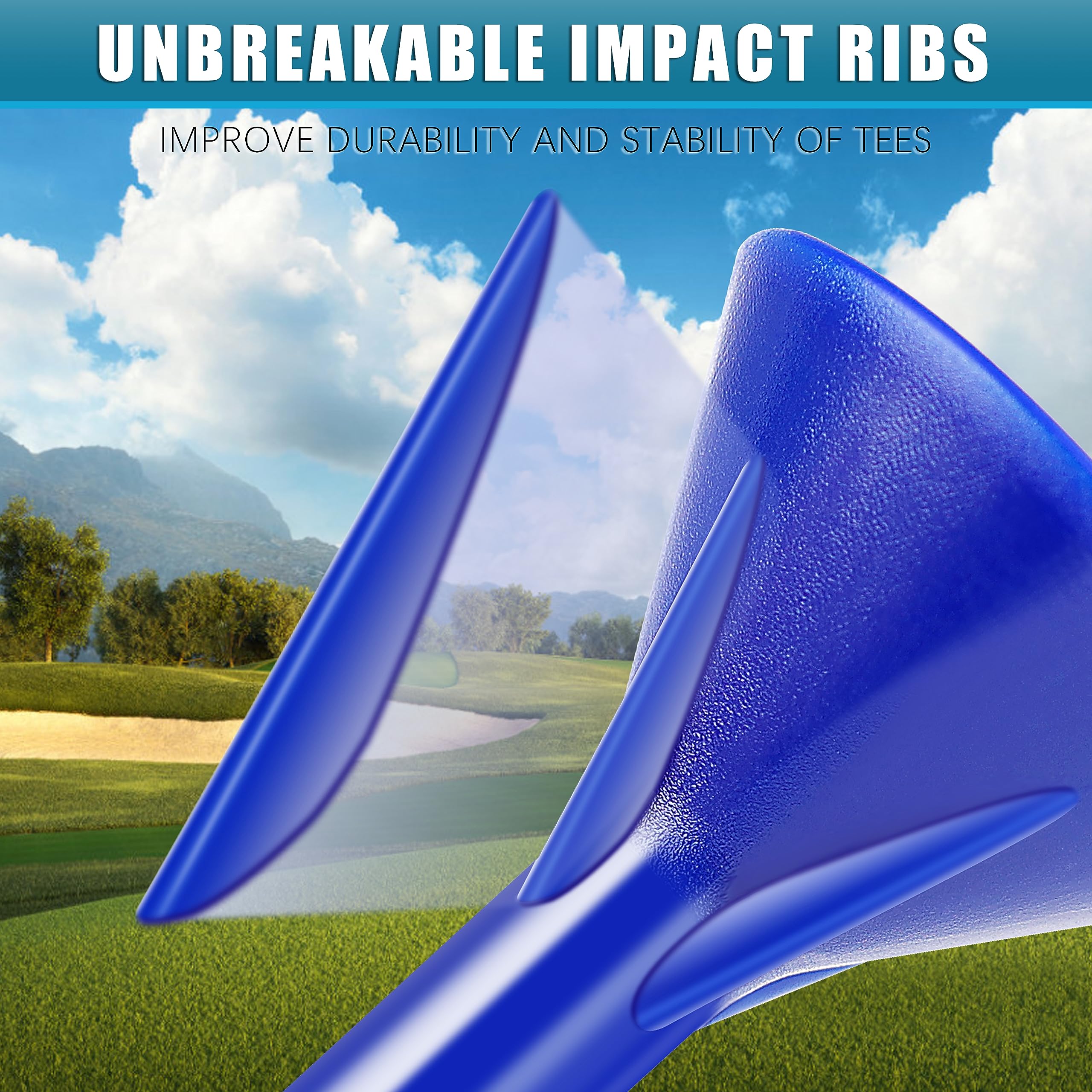 CHAMPKEY 3-1/4" Premium Plastic Golf Tees｜Excellent Durability and Stability Tees | Choose Between 25 Pack and 50 Pack