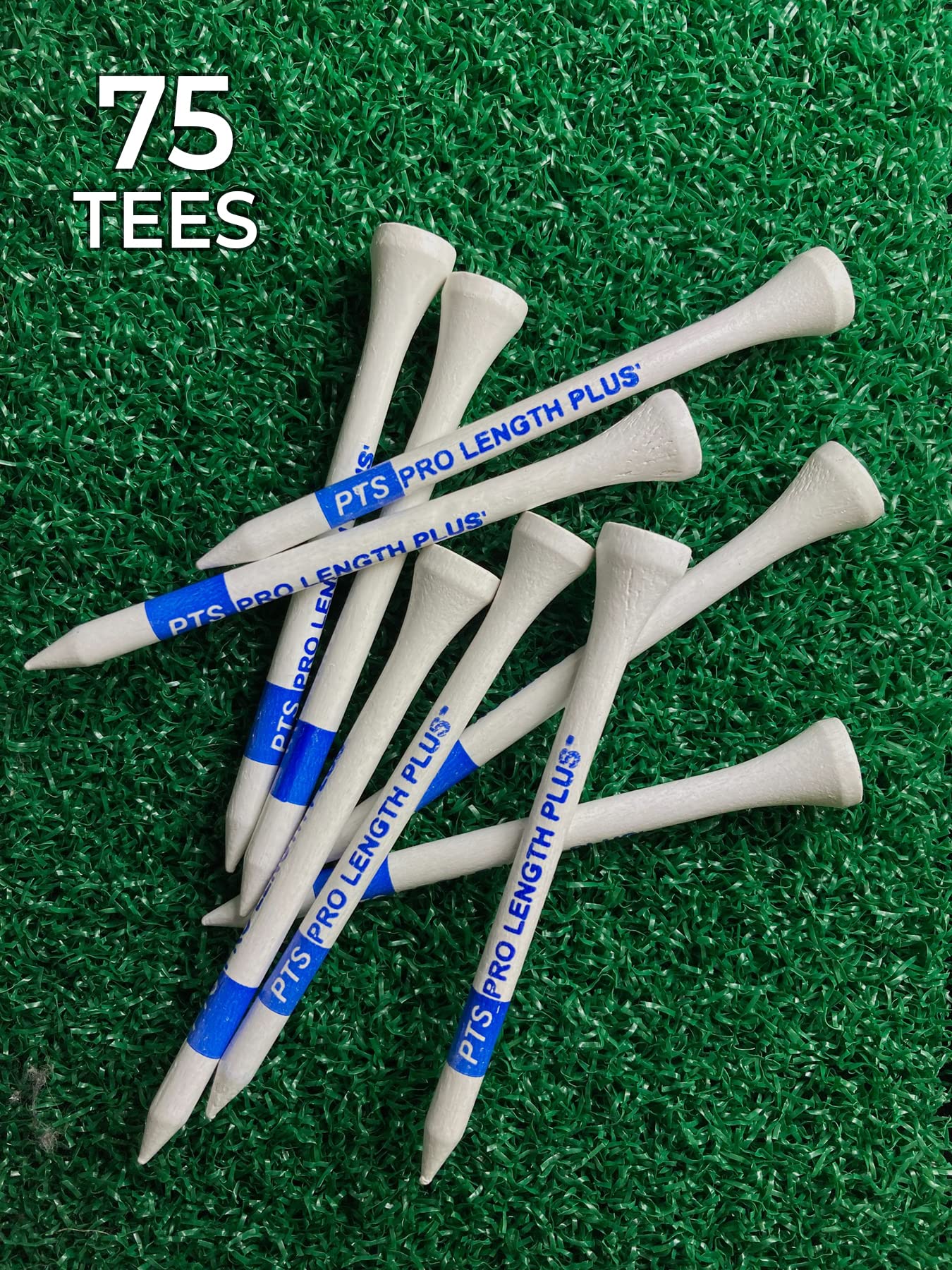 PrideSports PTS Wood Golf Tees | 100 Count, 2-3/4 Inch | #1 Wood Tee on Tour | Best for Drivers & Woods